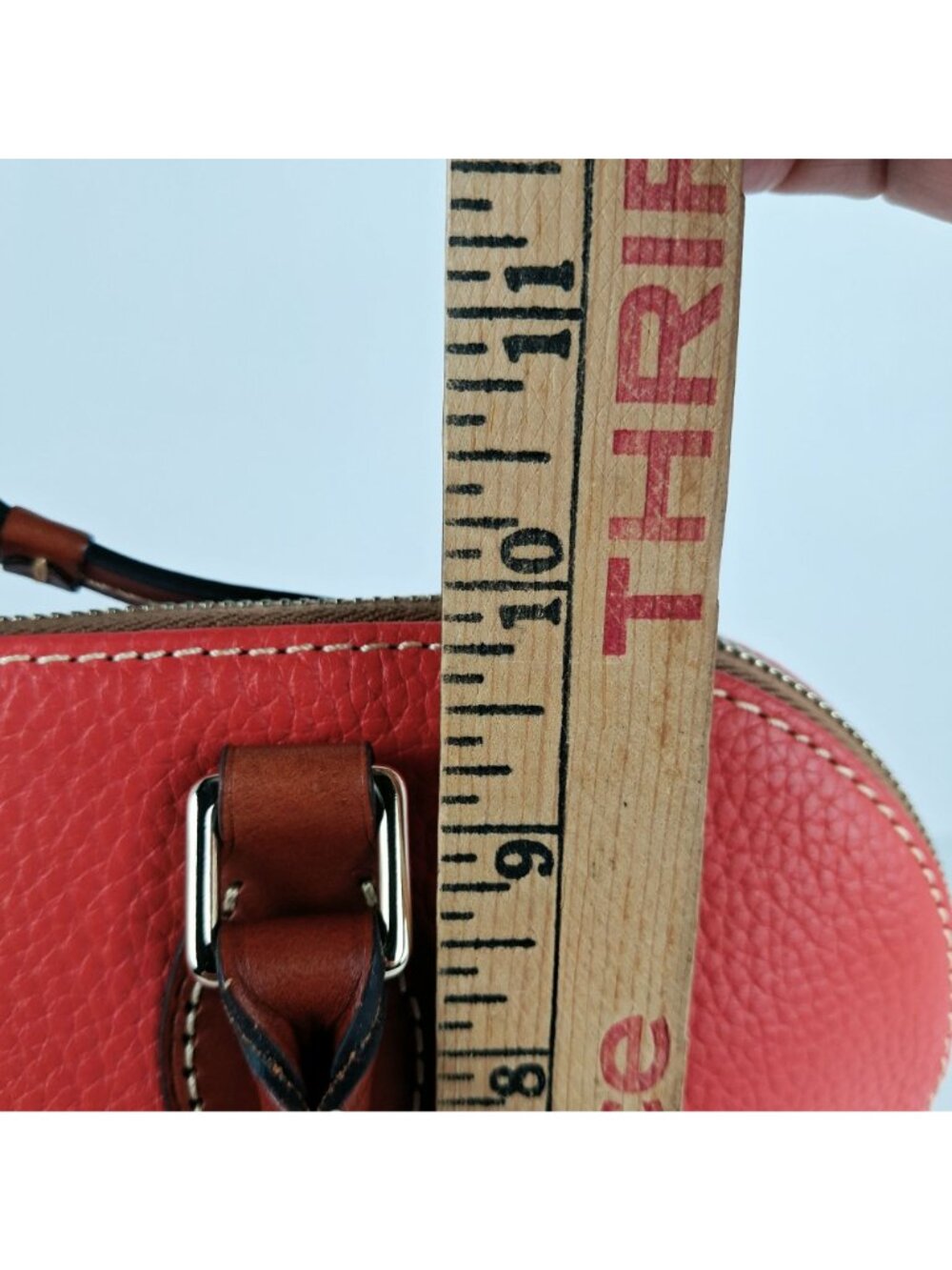 Dooney & Bourke Pebble Leather Domed Dark Salmon Satchel / Cross Body NWT - Picture 15 of 16